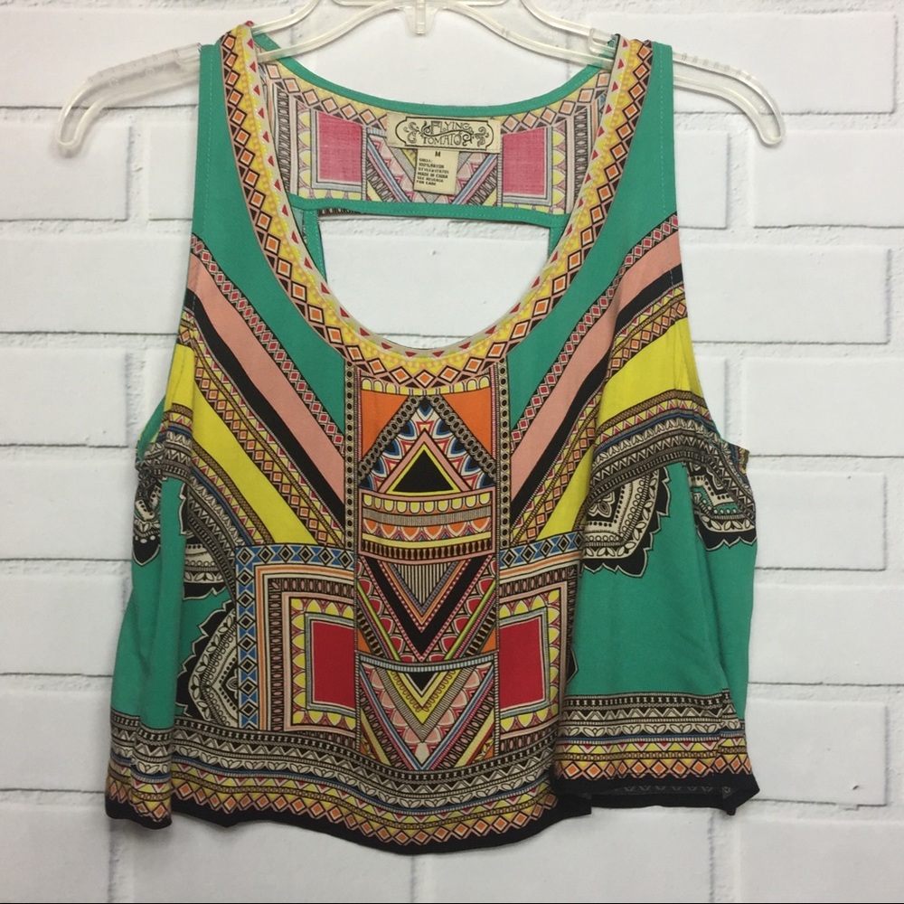 FLYING TOMATO BOHO LUXE CROP TOP REAR CUTOUT | Med